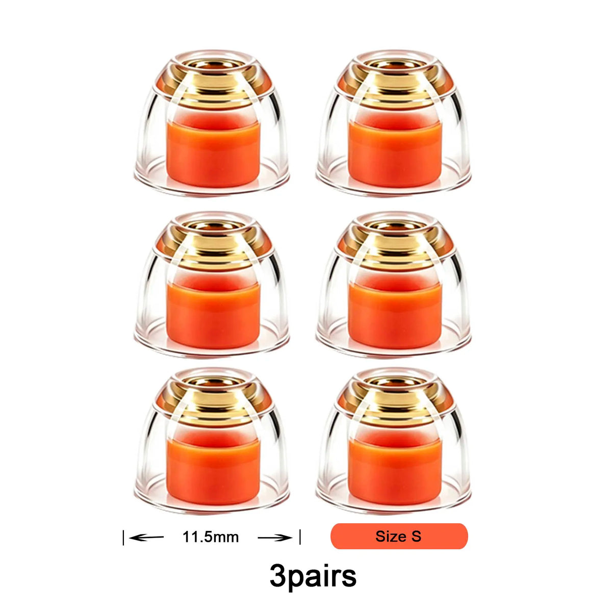 Angelears' Selected Eartips - AE300 Brass Nozzle Liquid Silicone Hybrid Eartips High-Density Brass Core Soft Silicone S/M/L