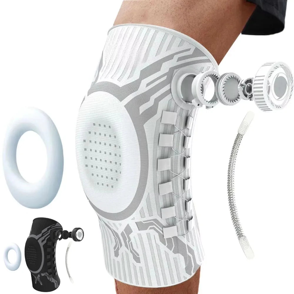 Sweat Wicking Adjustable Joint Recovery Professional Knee Brace Meniscus Patella Protector Powerlifting Hiking Football Home Gym