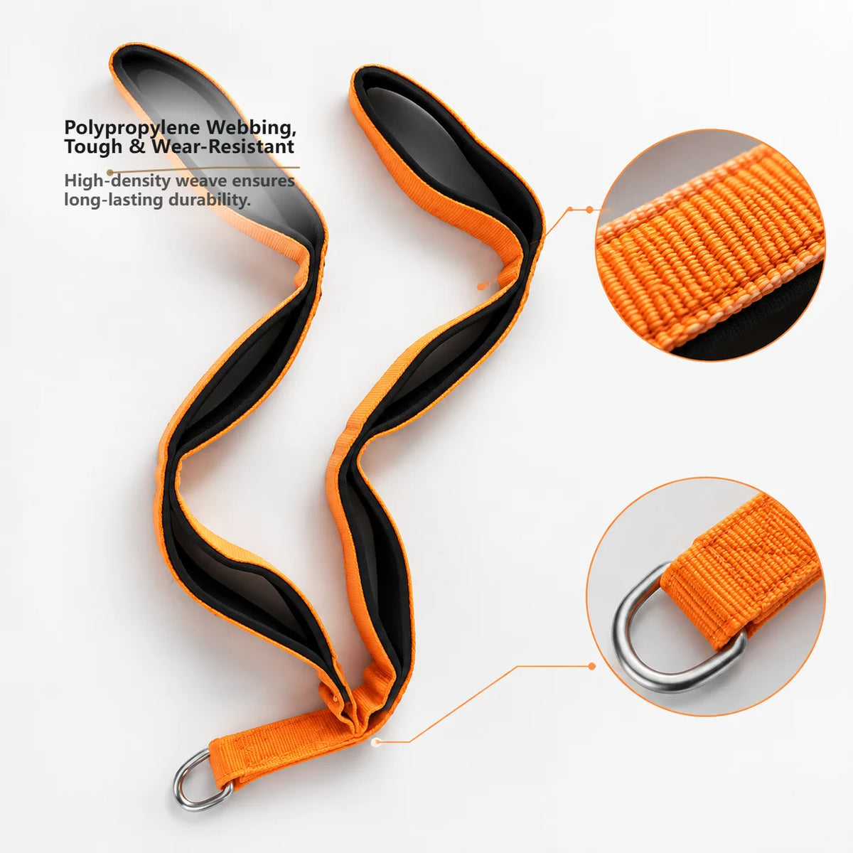 6-Ring Tricep Rope Connecting Handle, Heavy Duty Adjustable Length Fitness Training Strap for Push Ups, Sit Ups, Home Gym Streng