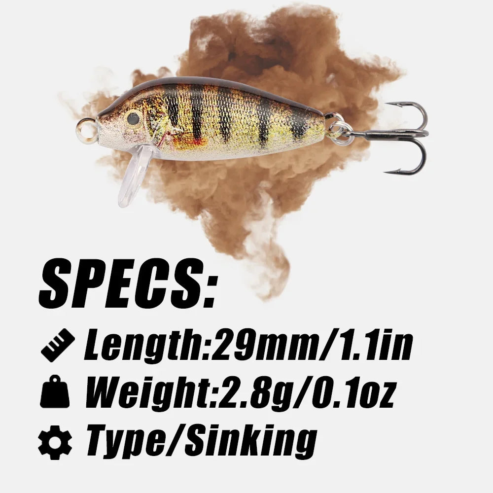 B&U 29mm Sinking Minnow Wobbling Fishing Lure Artificial Baits For Bass Perch Pike Trout Hard Bait Jerkbait Fishing Tackle