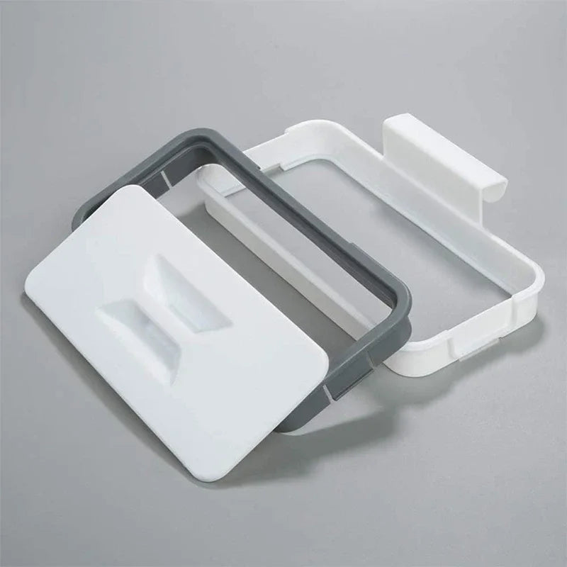 Kitchen Trash Bag Holder Hanging Storage Rack with Scouring Pad Shelf