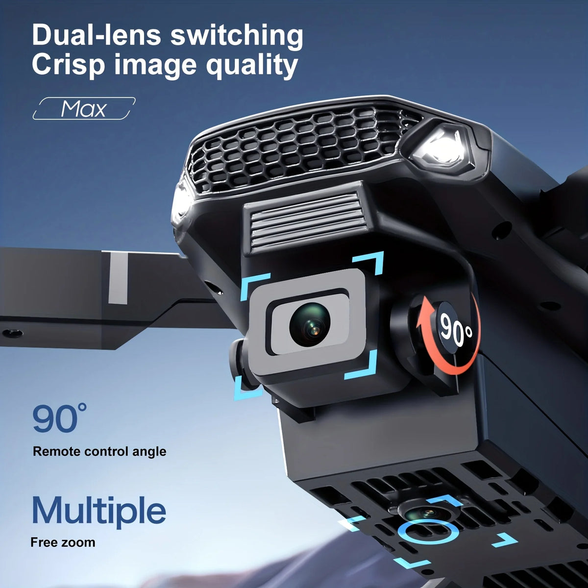 2026 New E88 PRO MAX Foldable Drone with Obstacle Avoidance, Dual HD Camera, Brushless Motor, HD Screen Remote, 40min Flight Time Extra Batteries, One Key Return Home, LED Lights, USB Charging, Quadcopter for Beginners Adults