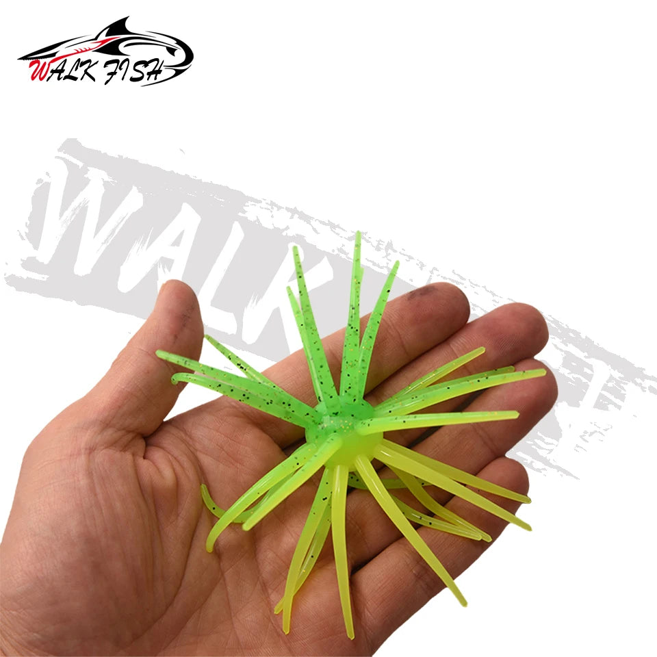 WALK FISH 3Pcs 10cm 9g TPE Sea Urchin Soft Bait Silicone Fishing Lures for Bream Mandarin Tilapia Trout Sea Bass