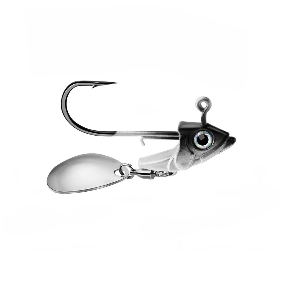 1pc Jig Head 7.5g 10.5g 15g Fishing Lures Sinking Rotating Sequin Metal Spoons Fishing Hooks Jigging Fishhook Baits Tackle
