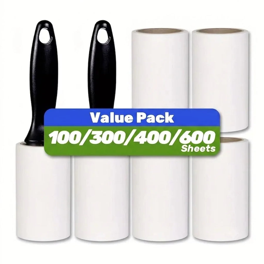 100/300/400/600 Sheets Lint Roller, Pet Hair Remover Roller, Lint Roller Refills, Tearable Sticky Lint Roller, 100Sheets/Roll