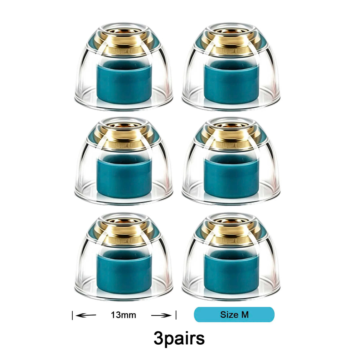 Angelears' Selected Eartips - AE300 Brass Nozzle Liquid Silicone Hybrid Eartips High-Density Brass Core Soft Silicone S/M/L