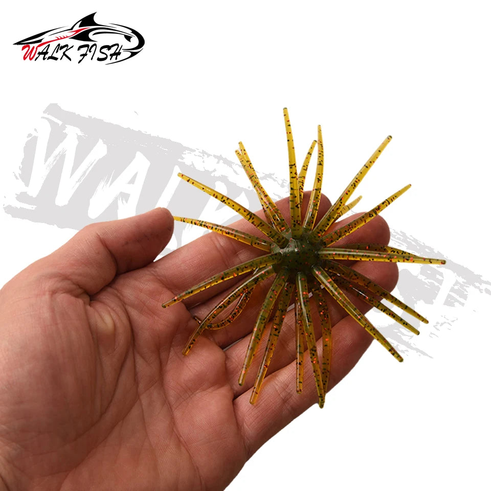 WALK FISH 3Pcs 10cm 9g TPE Sea Urchin Soft Bait Silicone Fishing Lures for Bream Mandarin Tilapia Trout Sea Bass