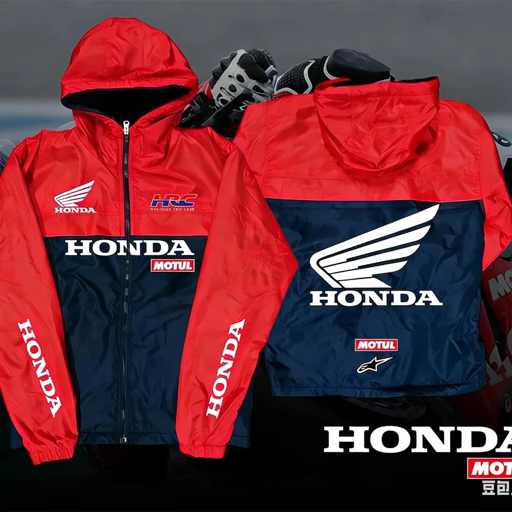 New Men Hooded MOTO Honda New Autumn/Winter Zipper Hooded Sweatshirt Men Women Oversized Breathable Quick Drying Motocross Top