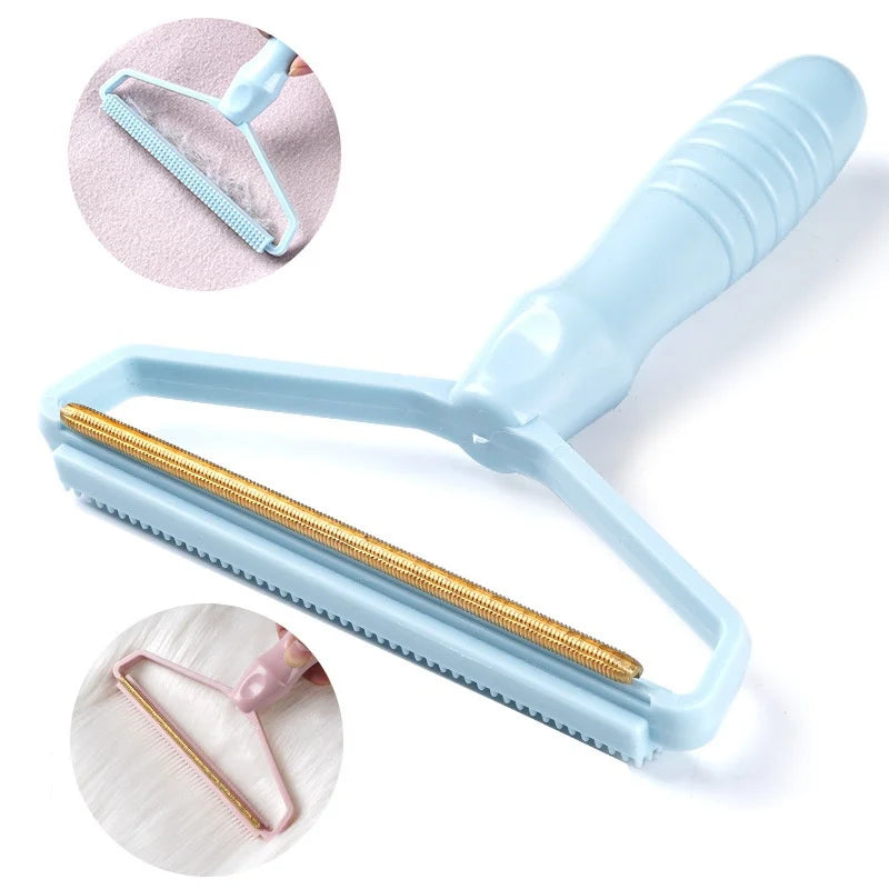 Portable Pet Hair Remover Brush - Manual Lint Shaver Scraper Cleaning Tool for Carpet Wool Coat Clothes - Lint Pellet Removal