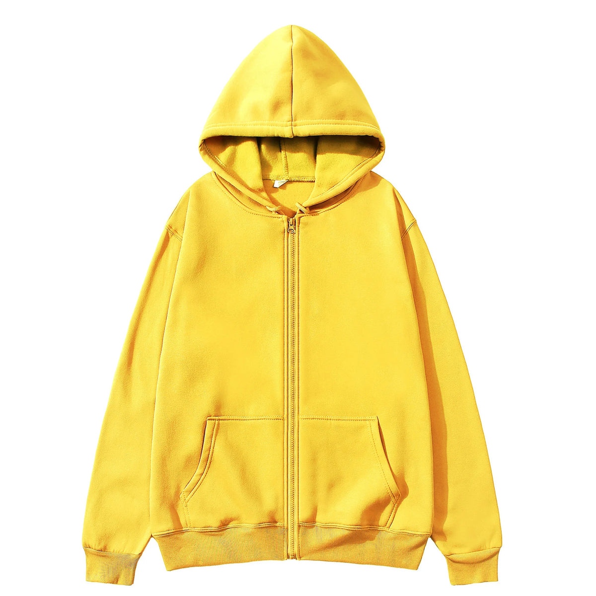 2026 Trend Hooded Sweatshirt Coat with Zipper and Fleece Jacket - Men's and Women's Fall/Winter Solid Color Pullover with Hood