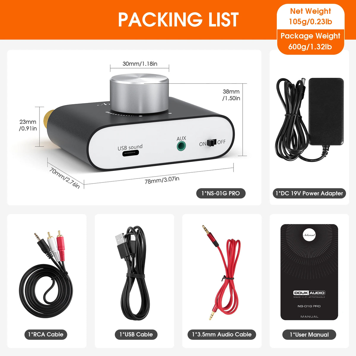 Nobsound Mini Bluetooth 5.0 TPA3116 Digital Amplifier Hifi Stereo Audio Receiver Power Amp 50W+50W Car Sound Amplifiers