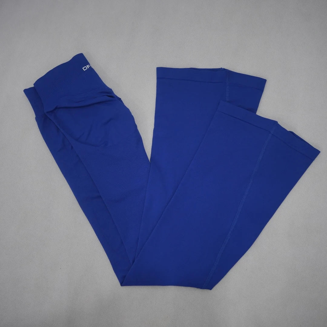 DF‑LOGO Women Seamless Flare Yoga Pants Quick Dry Breathable Butt Lifting Flared Leggings for Gym Pilates Workout Fitness