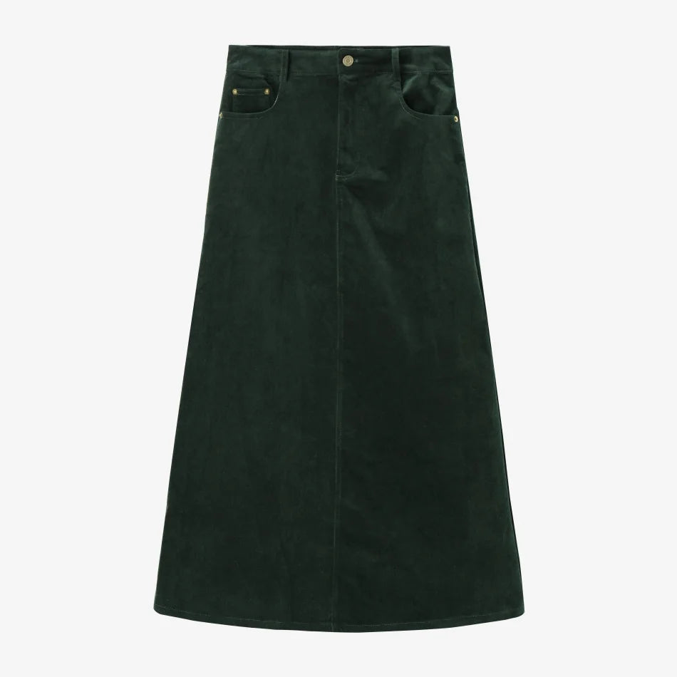 AS AW26 Retro corduroy skirt with stretch woman clothes basic lady wear