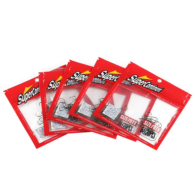 Supercontinent A Barb Hook Fishing Hook Big Ring Carbon Steel Single Hooks Tackle Worm Hooks With Big Eyes Ring 20pcs