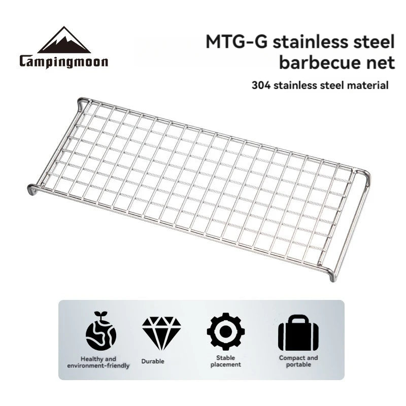 CAMPINGMOON MTG-G Camping Equipment Barbecue G-net Small and Lightweight Grill with 304 Stainless Steel Barbecue Net