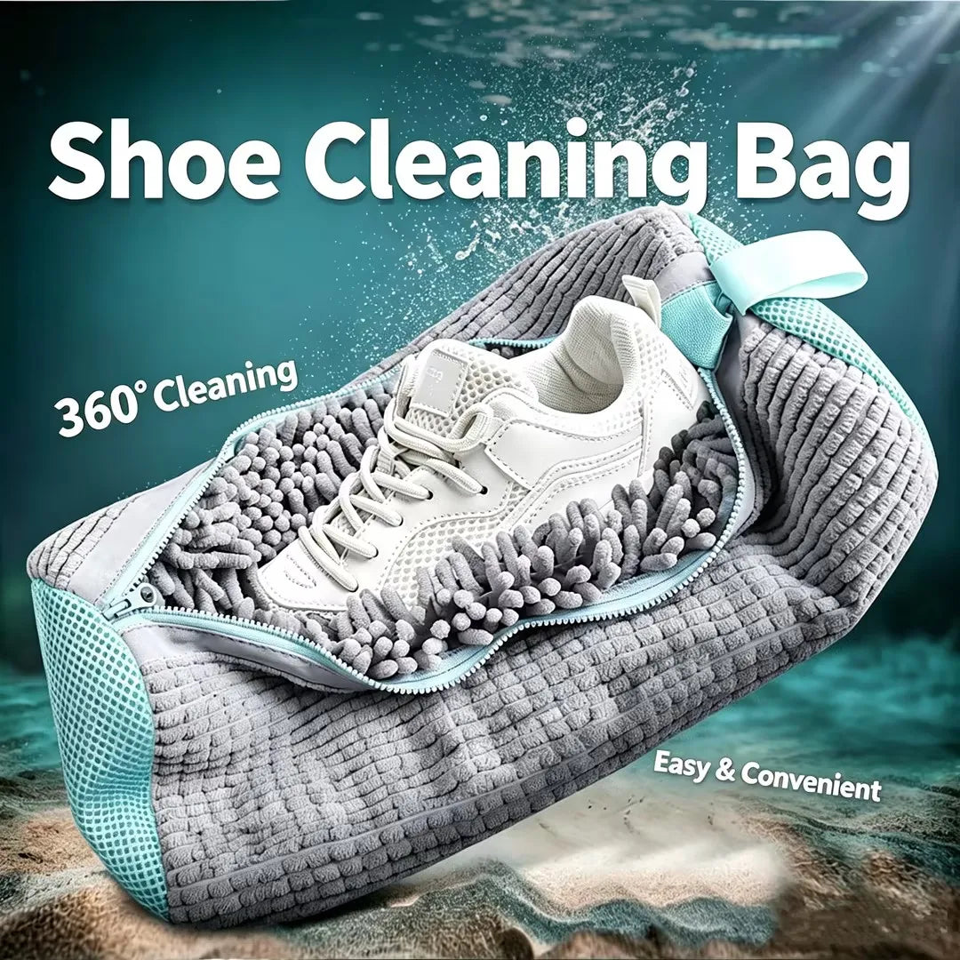 360° Surround Cleaning Shoe Washing Bag, Reusable & Durable, Zipper Closure, Machine Washable Laundry Bag (1Pc)