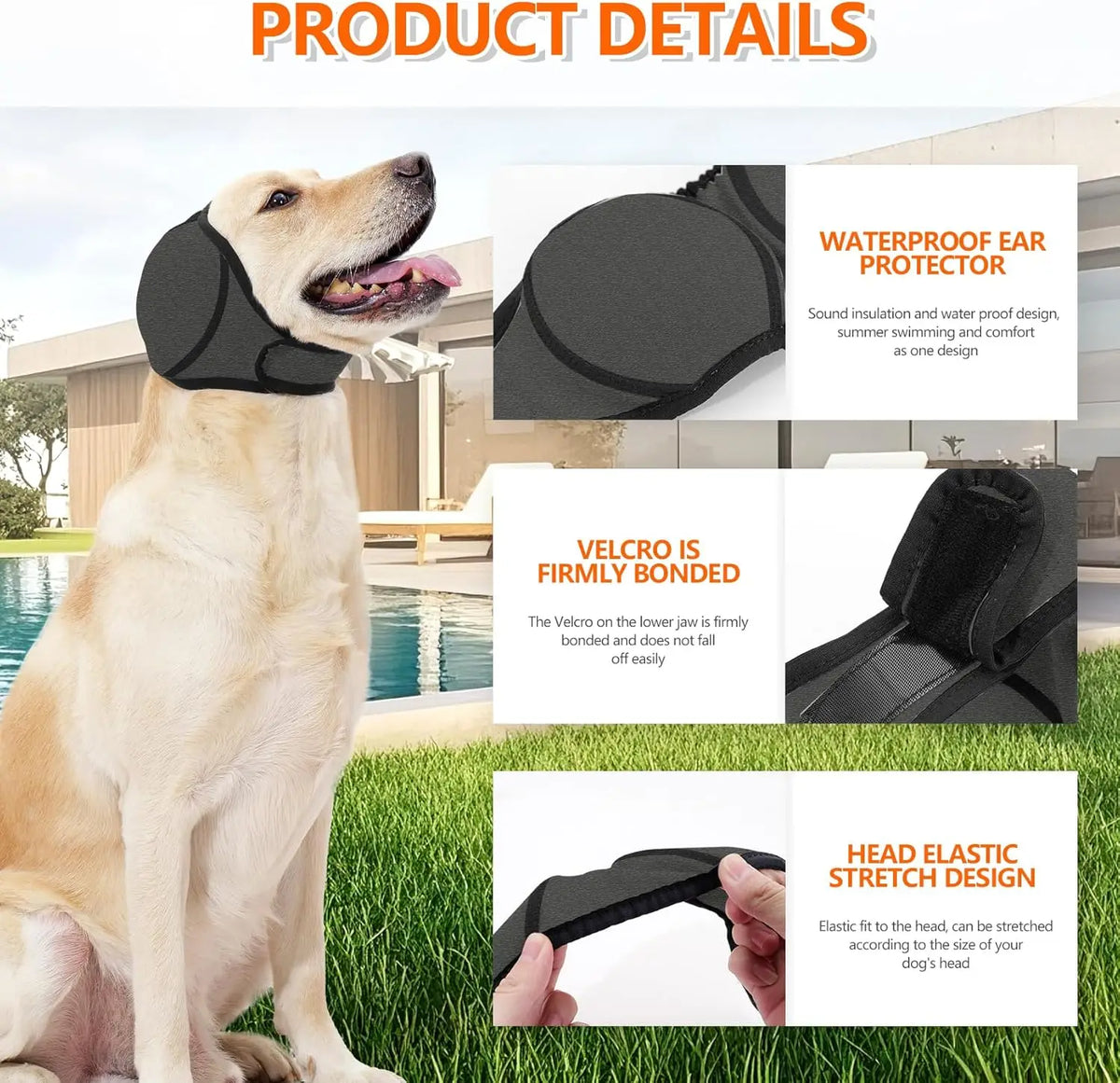 S/M/L Adjustable Earmuffs Quiet Ears Dogs Swimming Comfort Calming Hoodie Ear Covers Relief Wraps Isolate Noise Protection