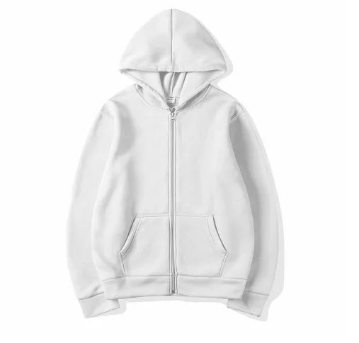 2026 Trend Hooded Sweatshirt Coat with Zipper and Fleece Jacket - Men's and Women's Fall/Winter Solid Color Pullover with Hood