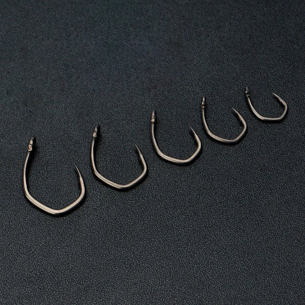Hirisi 50pcs PTFE Coated High Carbon Stainless Steel Micro Barbed Fish Hook With Eye 8033 Fishing Accessories Spliceable Box