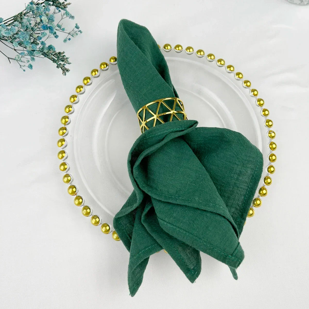 Wholesale 30pcs 30x45cm 100% Cotton Sage Green Napkin Reusable Wedding Party Christmas Table Decor Retro Napkins