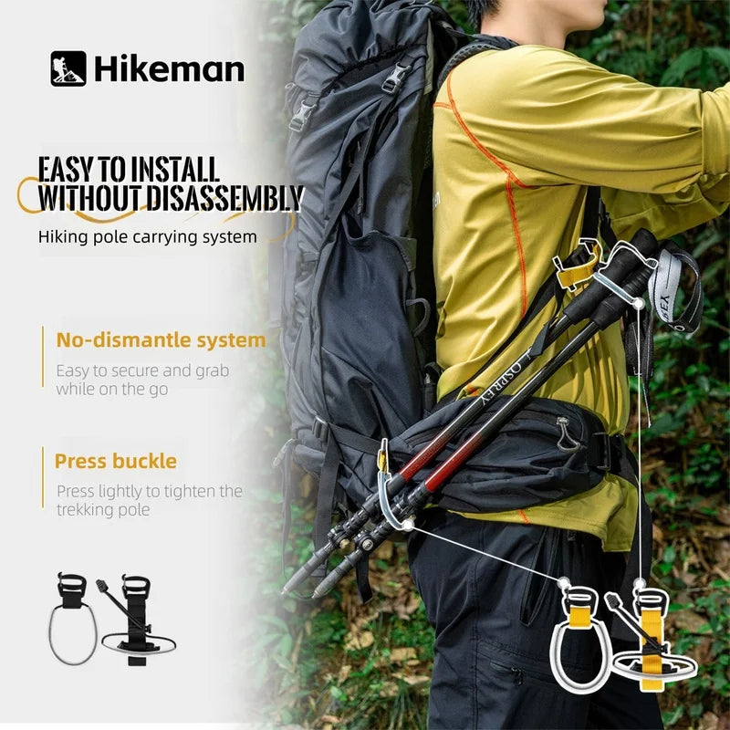 Hiking Pole Fixing Strap Backpack Accessory Easy Elastic Loop Quick Install No Disassembly Outdoor Camping Trekking Pole Holder