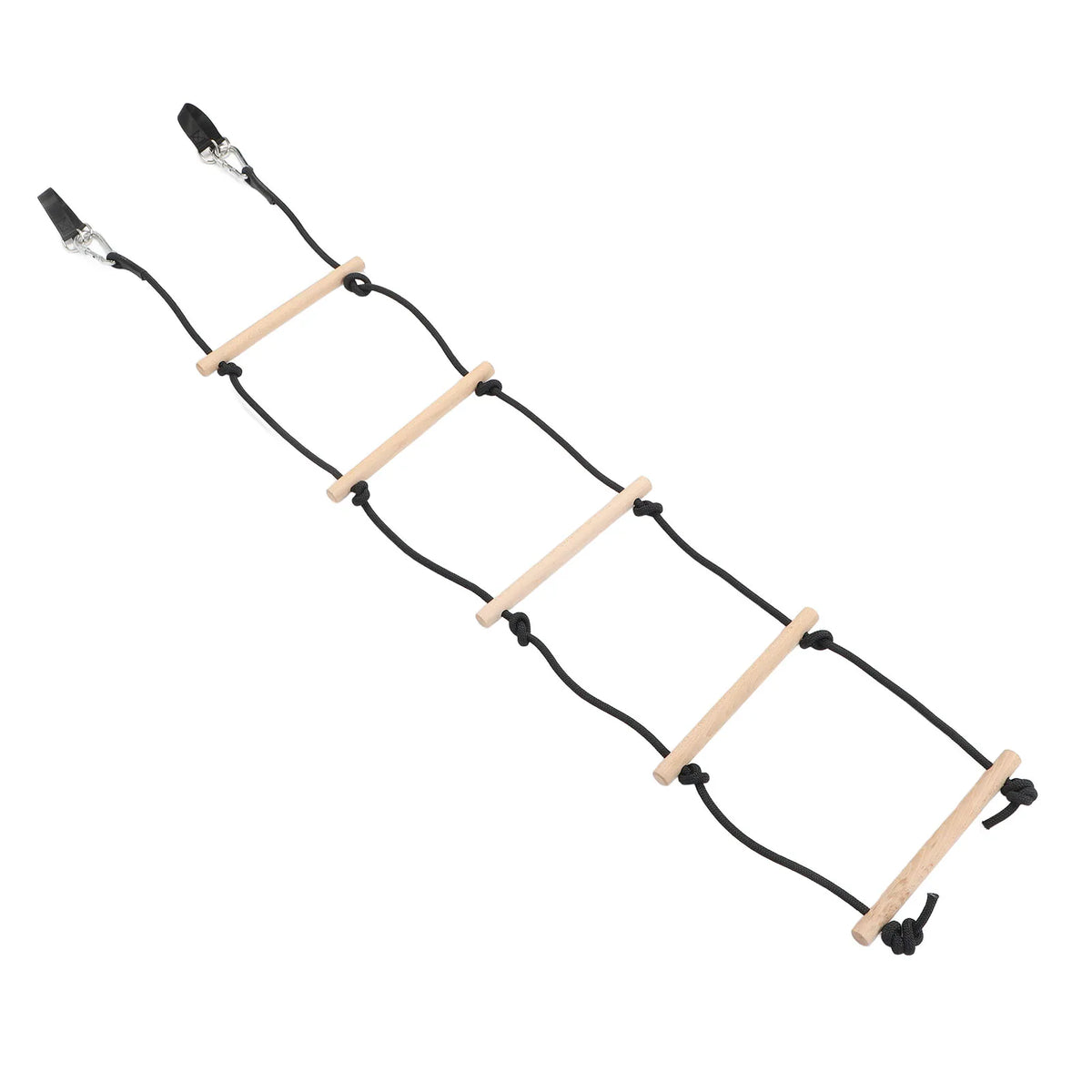 Kids Hanging Ladder Multifunctional Easy To Use Kids Swing Rope Ladder 5 Steps 100kg Prevent Slip Wooden for Playground