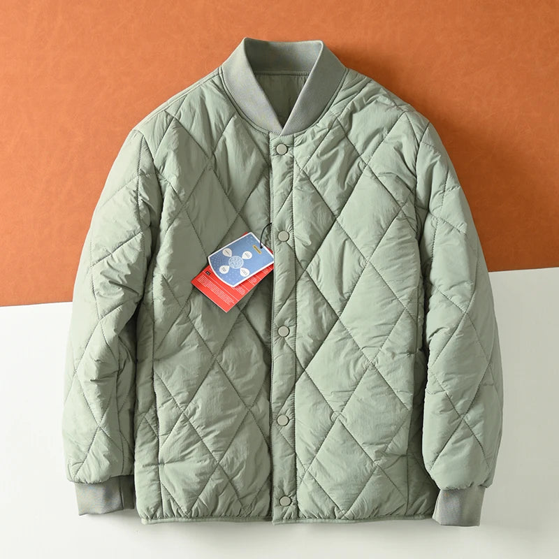 Lightweight Warm Stiched Cotton Jacket Ball Collar Winter Men Women Comfortable Windproof Cold Resistant Layering Cotton Coat...