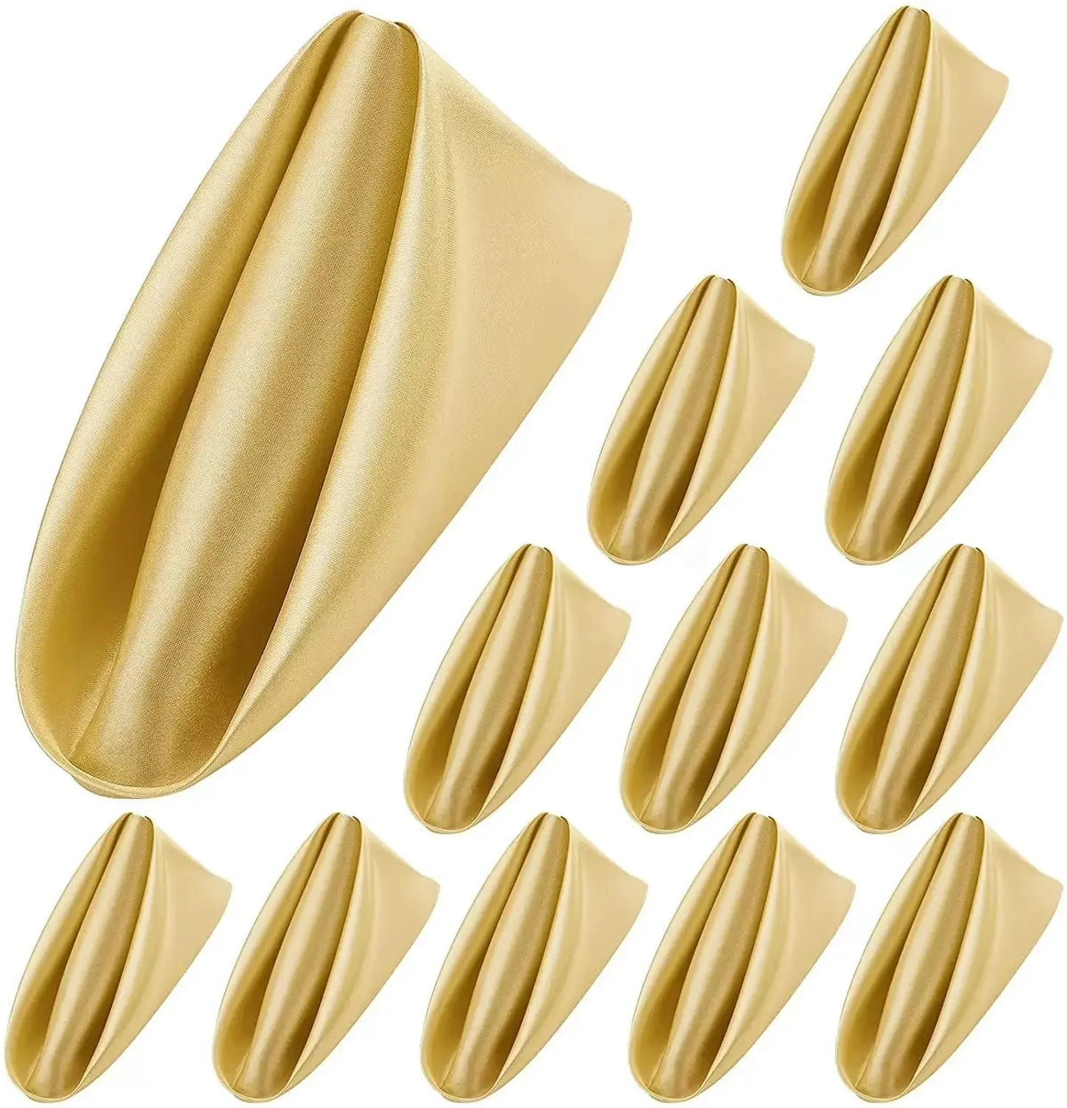 10pcs Satin Napkin 43cmX43cm Serving Table Decor Dinner Towel for Wedding Party Home Hotel Christmas Decor Table Napkins Green