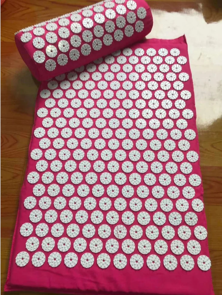Acupressure Mat Pillow Set Sensi Massage Needle Applicator Mat Neck Back Foot Relief Yoga Acupuncture Cushion for Home Relax