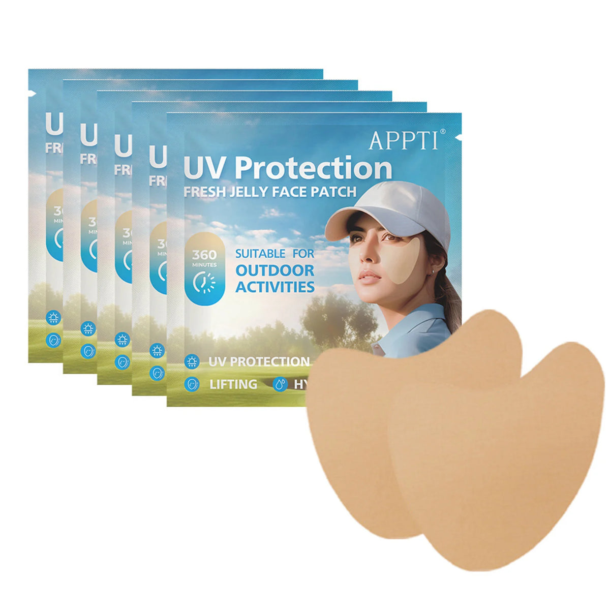 5/10 Pairs Golf Eye Patches UV Protection Hydrogel Eye Patches with UV Filter Sun Protection Eye Masks for Outdoor Lovers‌