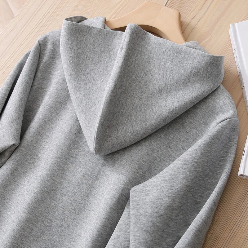 M-XXL Zip Hoodie y2k Women Autumn Winter New Long Sleeve Loose Casual Cardigan Sweatshirts Female Fashion White Black Clothing