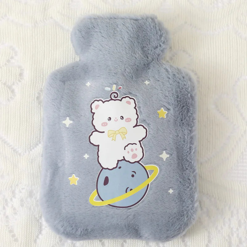 Cartoon Warm Hot Water Bottle Bag Girl Warm Belly Warmer Filled Mini Explosion-proof Portable Winter Reusable Hand Warmer