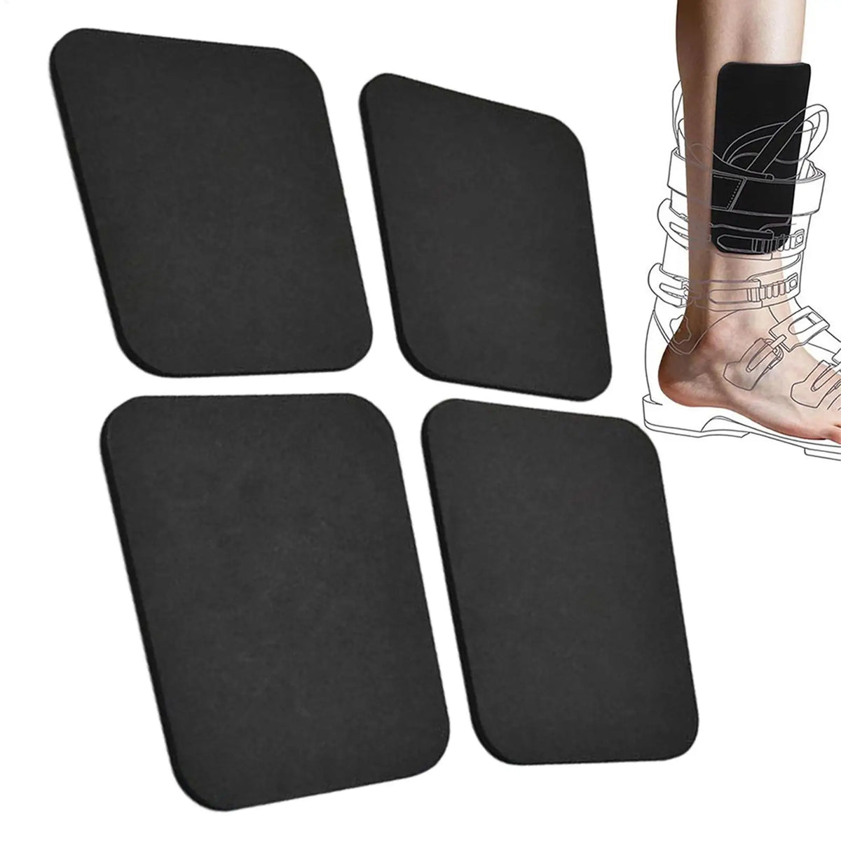 4 Pieces Ski Boot Liner Guards Elastic Shin Padding Cushion Protector for Players Snowboarding Skiing Ankle Support Pain Relief