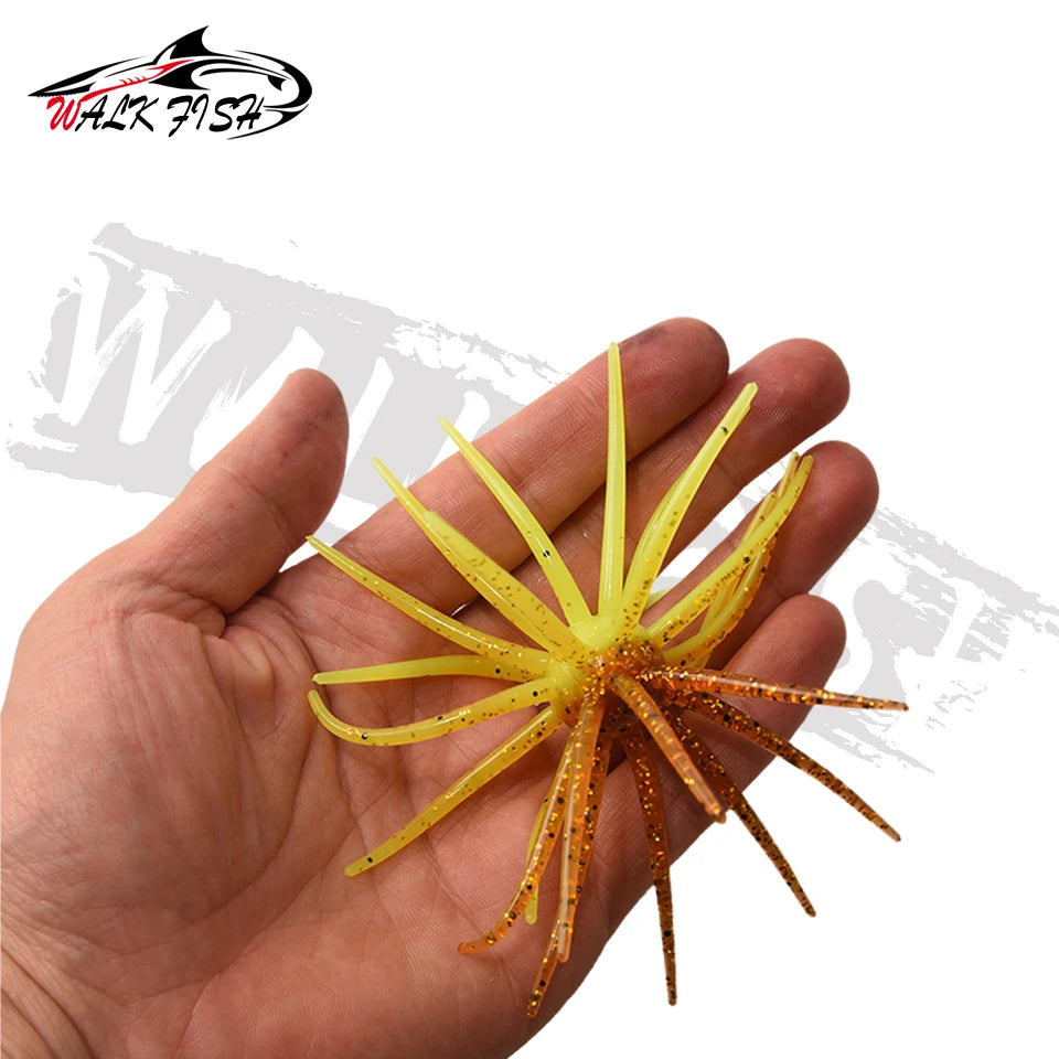 WALK FISH 3Pcs 10cm 9g TPE Sea Urchin Soft Bait Silicone Fishing Lures for Bream Mandarin Tilapia Trout Sea Bass
