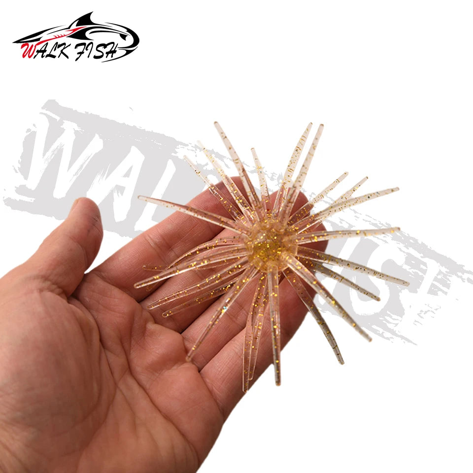 WALK FISH 3Pcs 10cm 9g TPE Sea Urchin Soft Bait Silicone Fishing Lures for Bream Mandarin Tilapia Trout Sea Bass