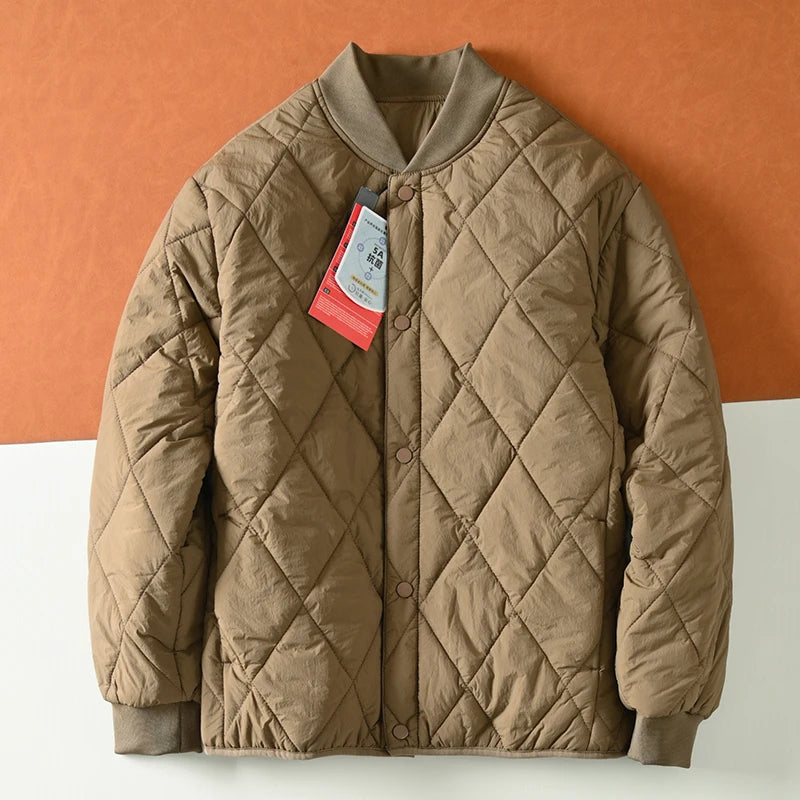 Lightweight Warm Stiched Cotton Jacket Ball Collar Winter Men Women Comfortable Windproof Cold Resistant Layering Cotton Coat...