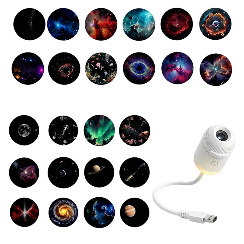 2026 Mini Star Projector Decor for Bedroom 2 in 1 Galaxy Shining Lamp USB Atmosphere Lamp for Home Car Decor Special Gift