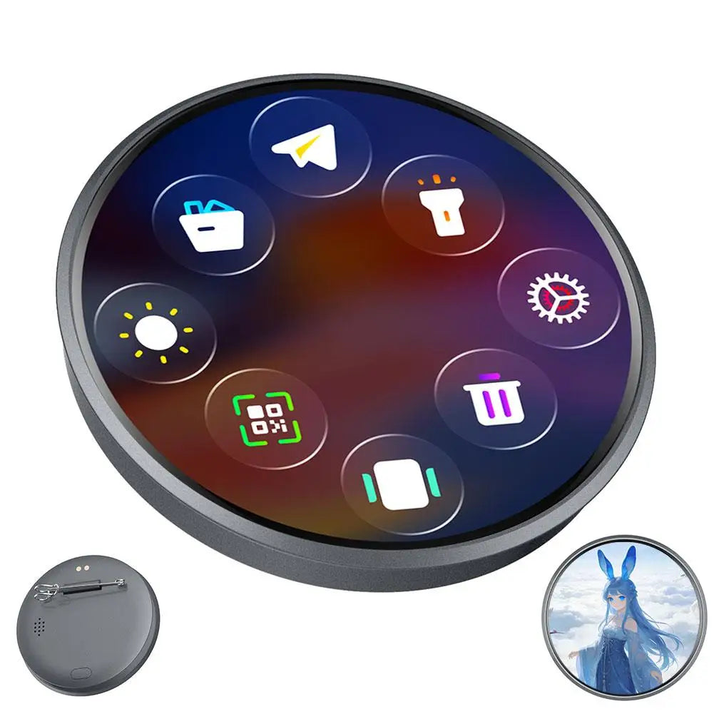 For E-Badge Intelligent Anime Animation Electronic Badge Pin Display Dynamic Gift Carry A Trendy Brooch