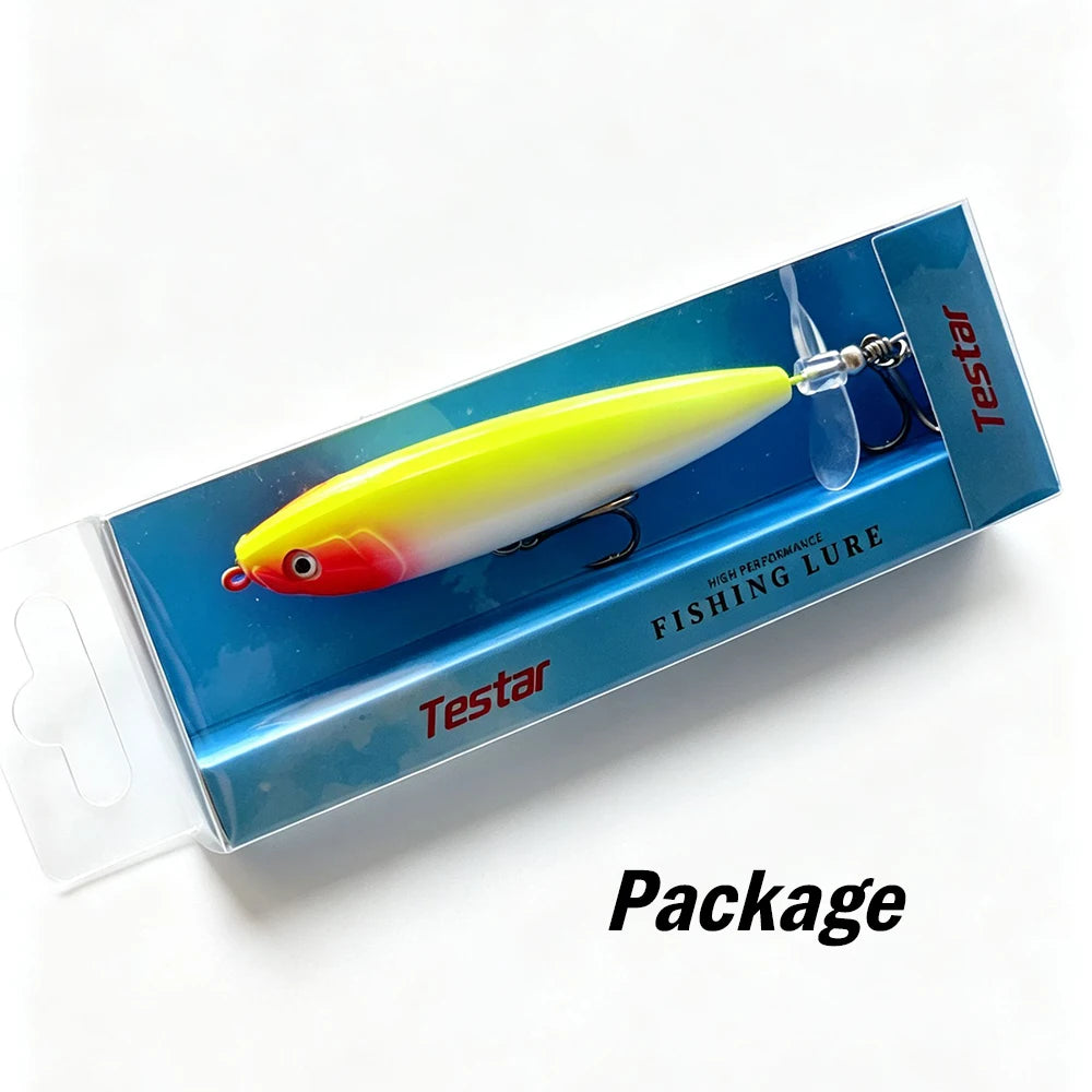 Testar 7g 11g Saltwater Rotated Propeller River Wobbles Popper Pencil Bait Topwater Spinning Bait for Bass Pike Fishing Lures