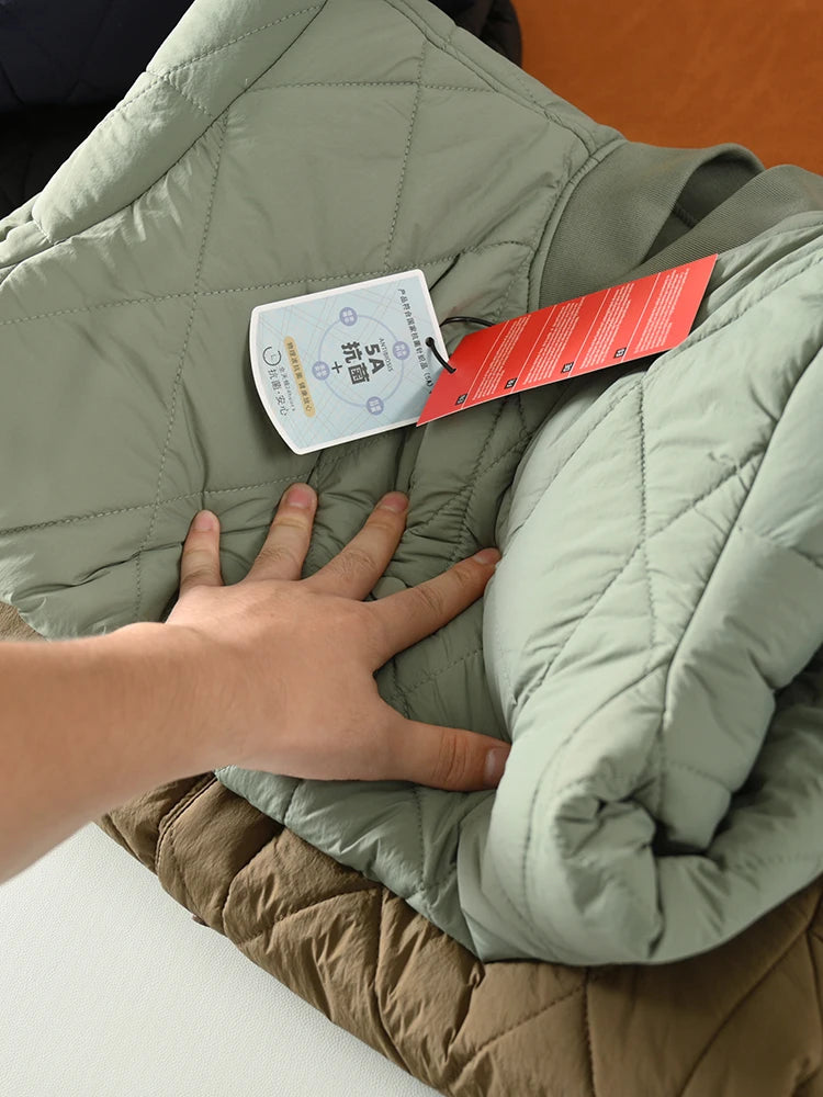 Lightweight Warm Stiched Cotton Jacket Ball Collar Winter Men Women Comfortable Windproof Cold Resistant Layering Cotton Coat...