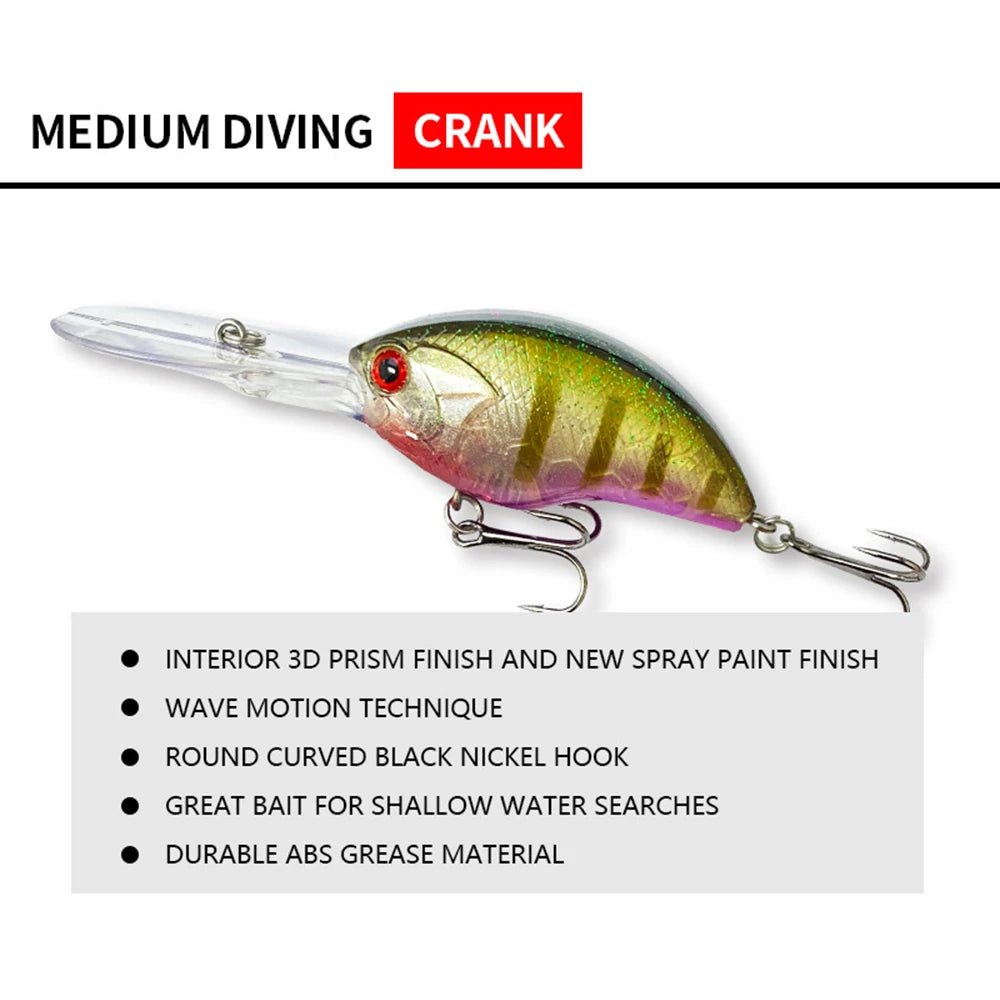 5.5cm 11.4g Fishing Lures Floating Crankbait Wobbler Long Lips Artificial Hard Bait Jerkbait Fishing Accessories for Bass YG153