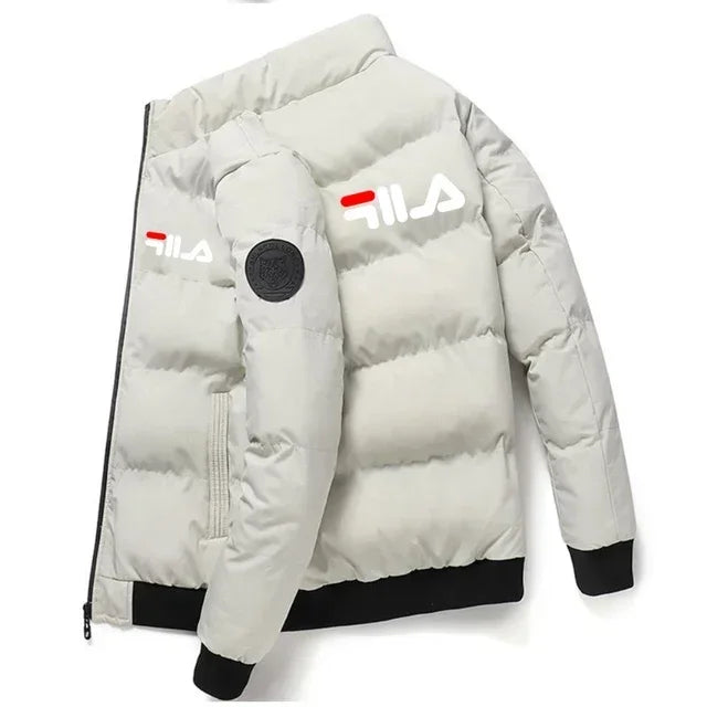 Fashion Autumn and Winter Short Men's Thick Warm Coat, Outdoor Windproof New Zipper Printed Men's Casual Jacket M-5XL