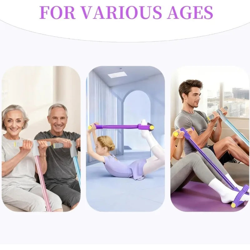 1 PCS Elastic Rope Yoga Pedal Tensioner Resistance Band, Used for Abdominal/Waist/Arm/Leg Stretching and Slimming Training