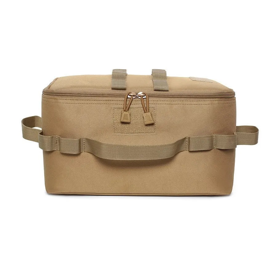 Outdoor Camping Large Capacity Picnic Bag with Ground Nail Tool Bag Picnic Cookware Utensils Kit and Gas Canister Organizer