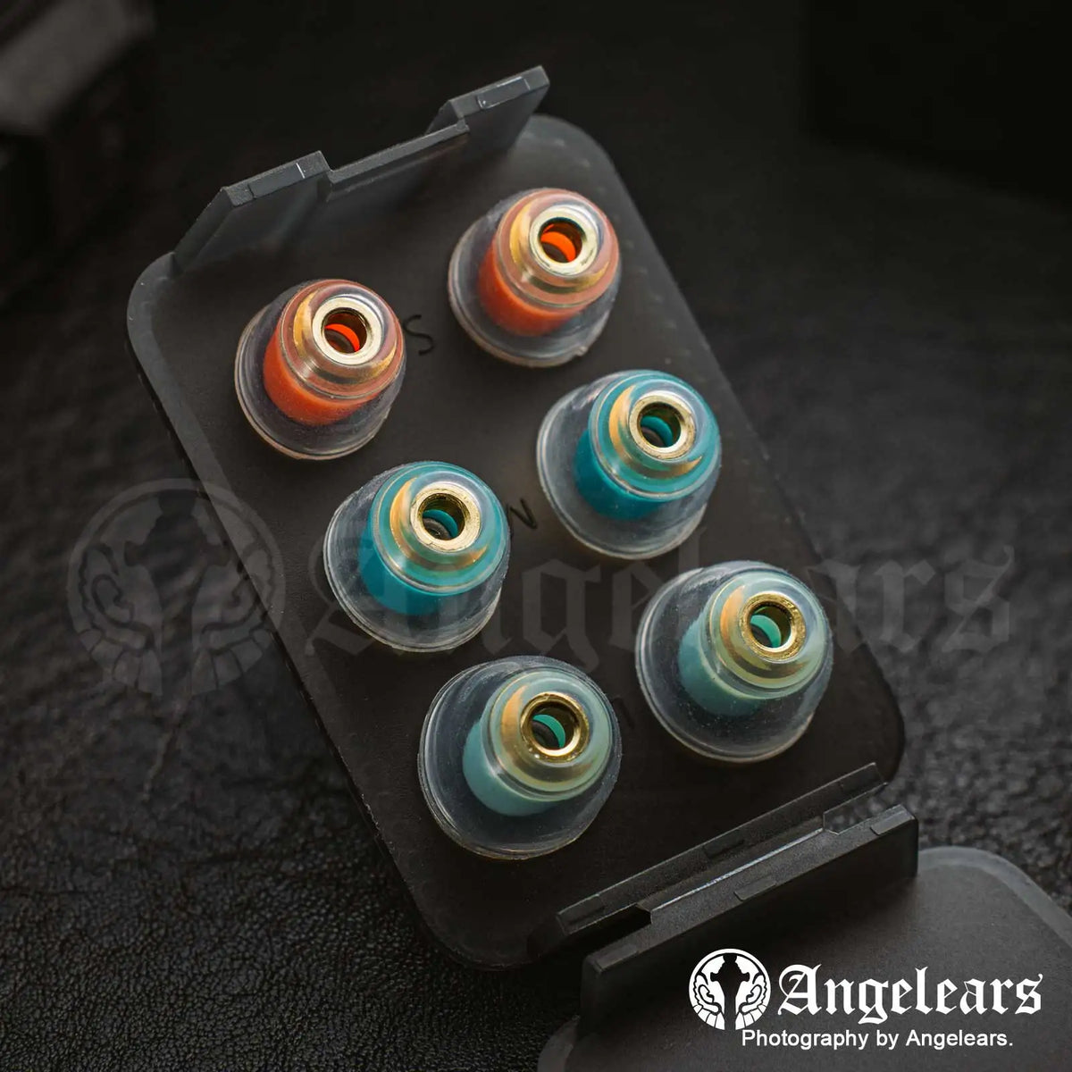 Angelears' Selected Eartips - AE300 Brass Nozzle Liquid Silicone Hybrid Eartips High-Density Brass Core Soft Silicone S/M/L