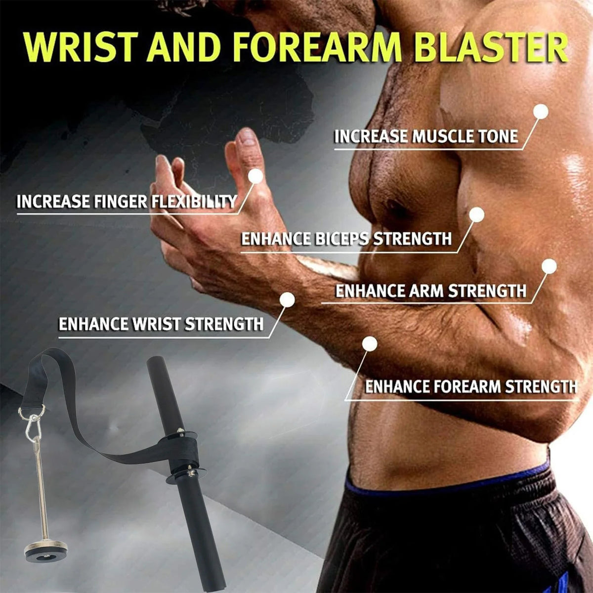 Wrist and Forearm Blaster - Wrist Roller & Forearm Roller for Training, Workout - Wrist/Arm Blaster