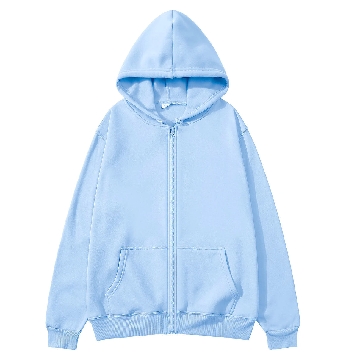 2026 Trend Hooded Sweatshirt Coat with Zipper and Fleece Jacket - Men's and Women's Fall/Winter Solid Color Pullover with Hood