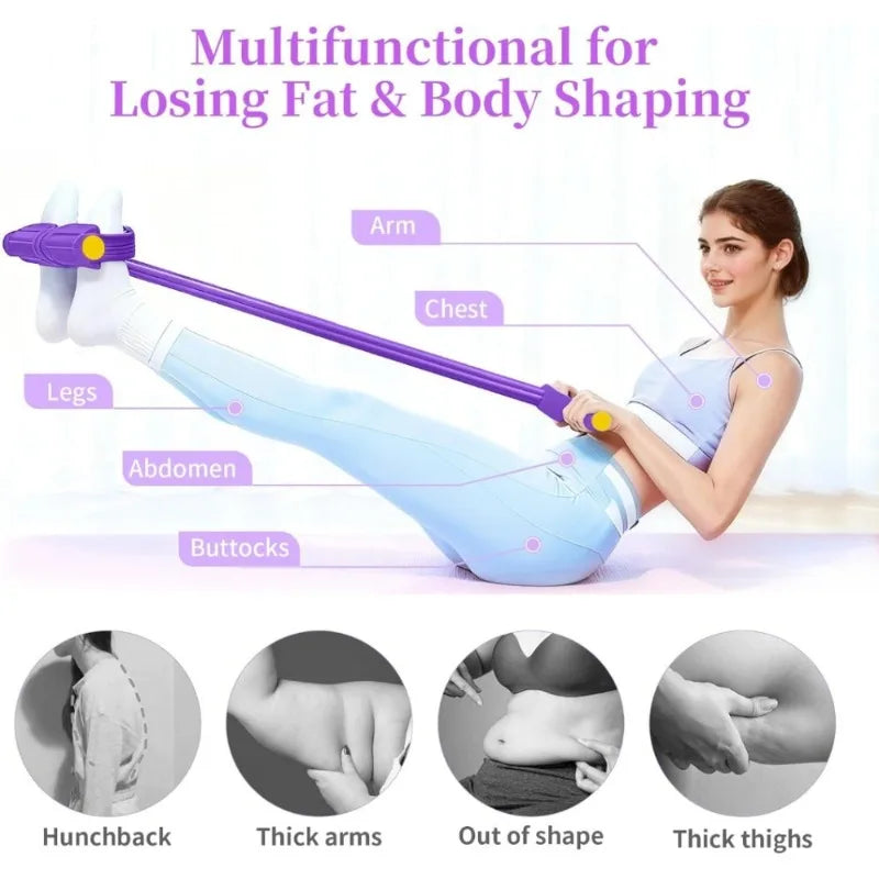1 PCS Elastic Rope Yoga Pedal Tensioner Resistance Band, Used for Abdominal/Waist/Arm/Leg Stretching and Slimming Training