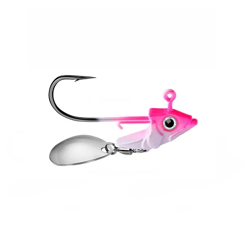 1pc Jig Head 7.5g 10.5g 15g Fishing Lures Sinking Rotating Sequin Metal Spoons Fishing Hooks Jigging Fishhook Baits Tackle