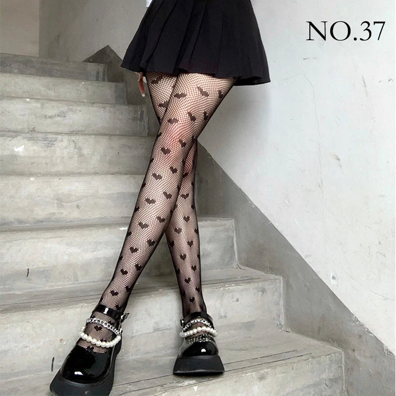 Woman Girls Fashion Punk Gothic  Fishnet Stockings Snake Skull Striped Mesh Tights Panties Lolita Plus Size Pantyhose Leggings